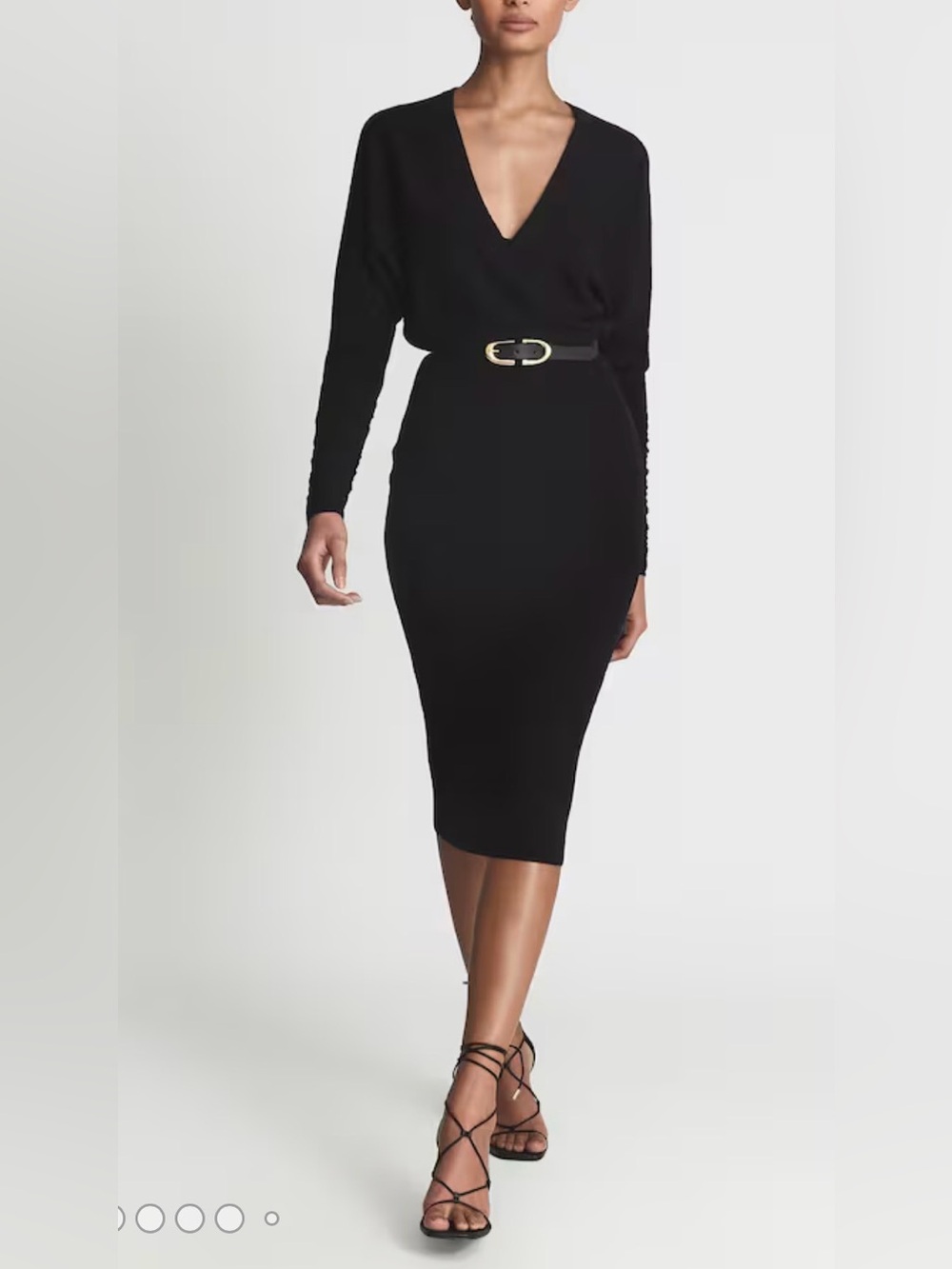 Reiss Jenna Wool Blend Ruched Sleeve Midi Dress — Black
Size: Small - Picture 5 of 6